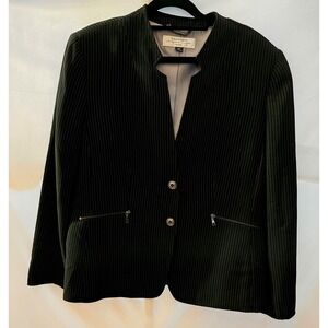 Tahari Arthur S Levine Petite 16 Stripe Suit Jacket Blazer Womens